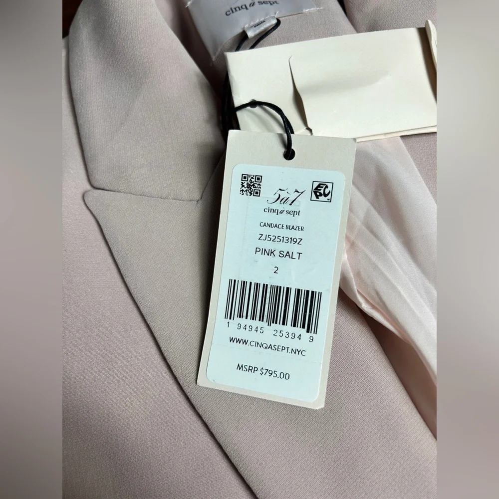 NWT $795 CINQ A SEPT Candace Crepe Floral Embroidered Jacket Blazer - Picture 8 of 8